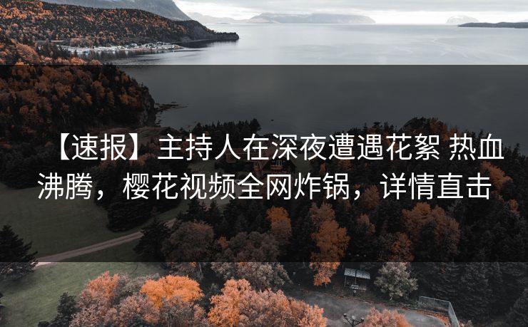 【速报】主持人在深夜遭遇花絮 热血沸腾，樱花视频全网炸锅，详情直击