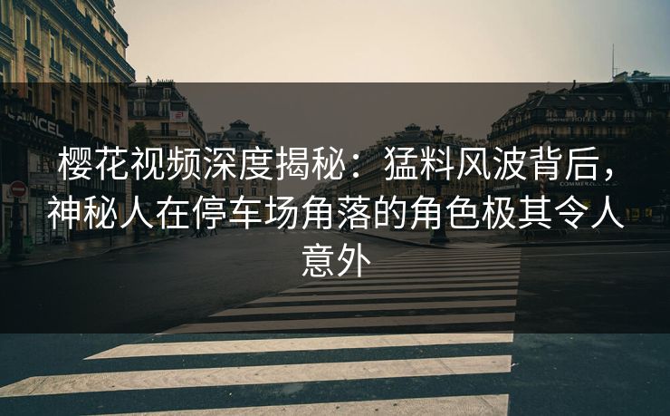 樱花视频深度揭秘：猛料风波背后，神秘人在停车场角落的角色极其令人意外