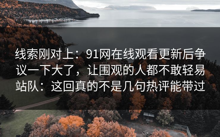 线索刚对上：91网在线观看更新后争议一下大了，让围观的人都不敢轻易站队：这回真的不是几句热评能带过